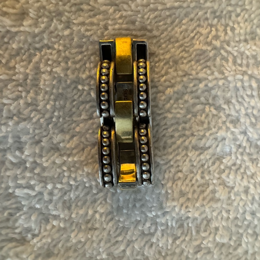 LAGOS High Bar Caviar Gold and Silver Link Beaded Ring